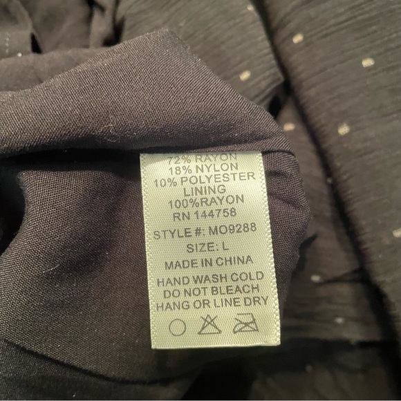 NWT OTT Black Midi Dress with Tan Dash Pattern | Large - Picture 4 of 13